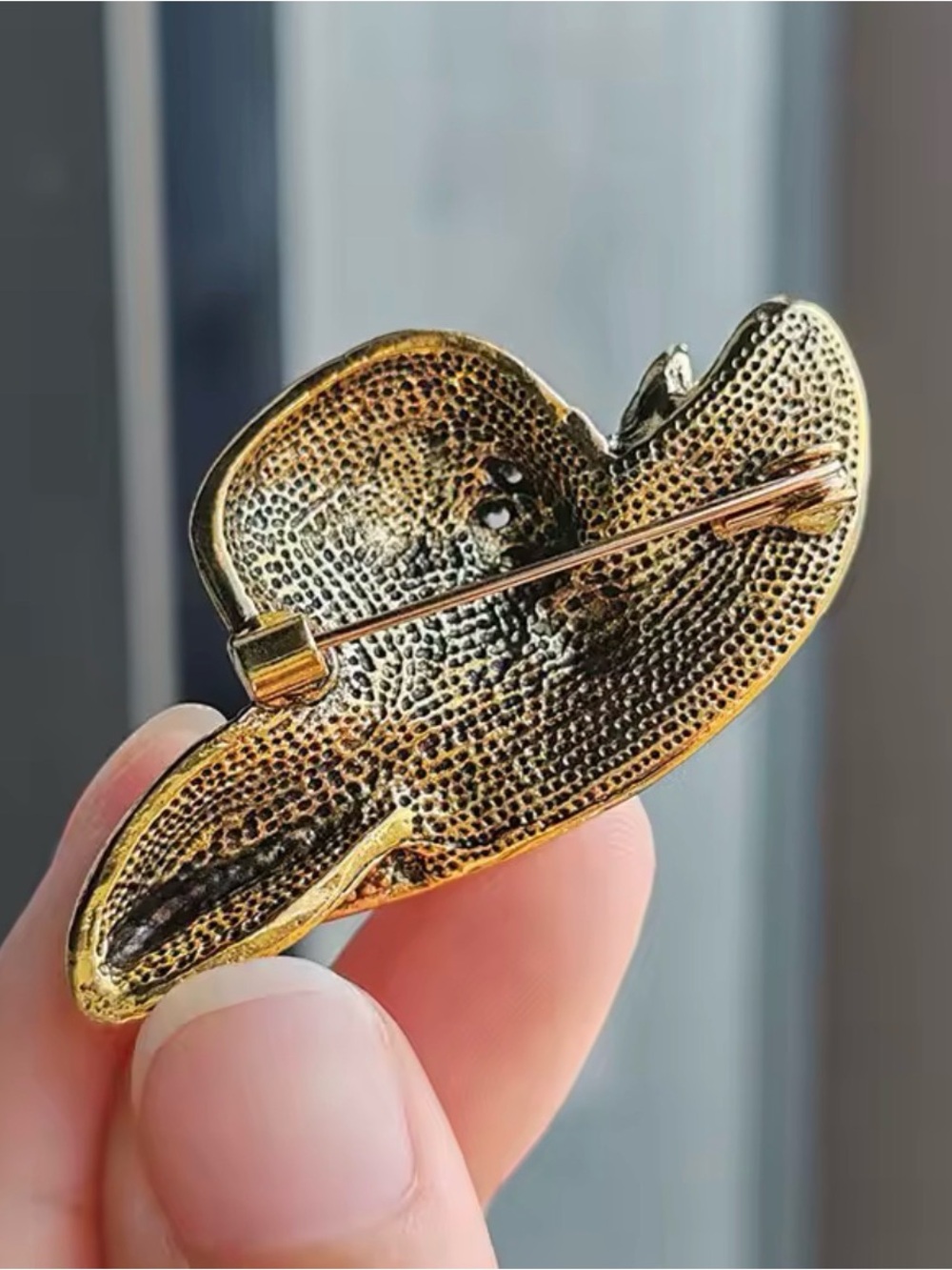Fashion Retro Alloy Rhinestone Sun Hat Vintage Flower Hat Brooch. - Picture 5 of 7